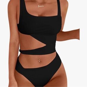 Elegant Black Cutout Bikini